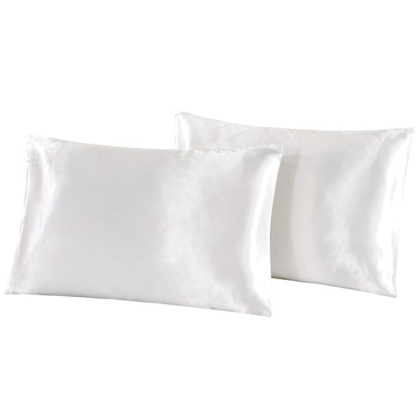 ANMINY Satin Silky Pillowcase Set of 2 Bedding Pillow Cover Standard