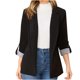 thumbnail image 1 of Chaqueta de punto con bolsillo de manga larga a rayas de costura de color sólido para mujer Pompotops qwe17347, 1 of 8