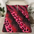thumbnail image 2 of Manfei Leopard Cheetah Print 3pcs Twin Sheet Sets for Teens Girls Boys,Bling Pink Glitter Twin Fitted Sheet,Gradient Ombre Breathable Flat Sheet,Ultra Soft Home Decor, 2 of 7