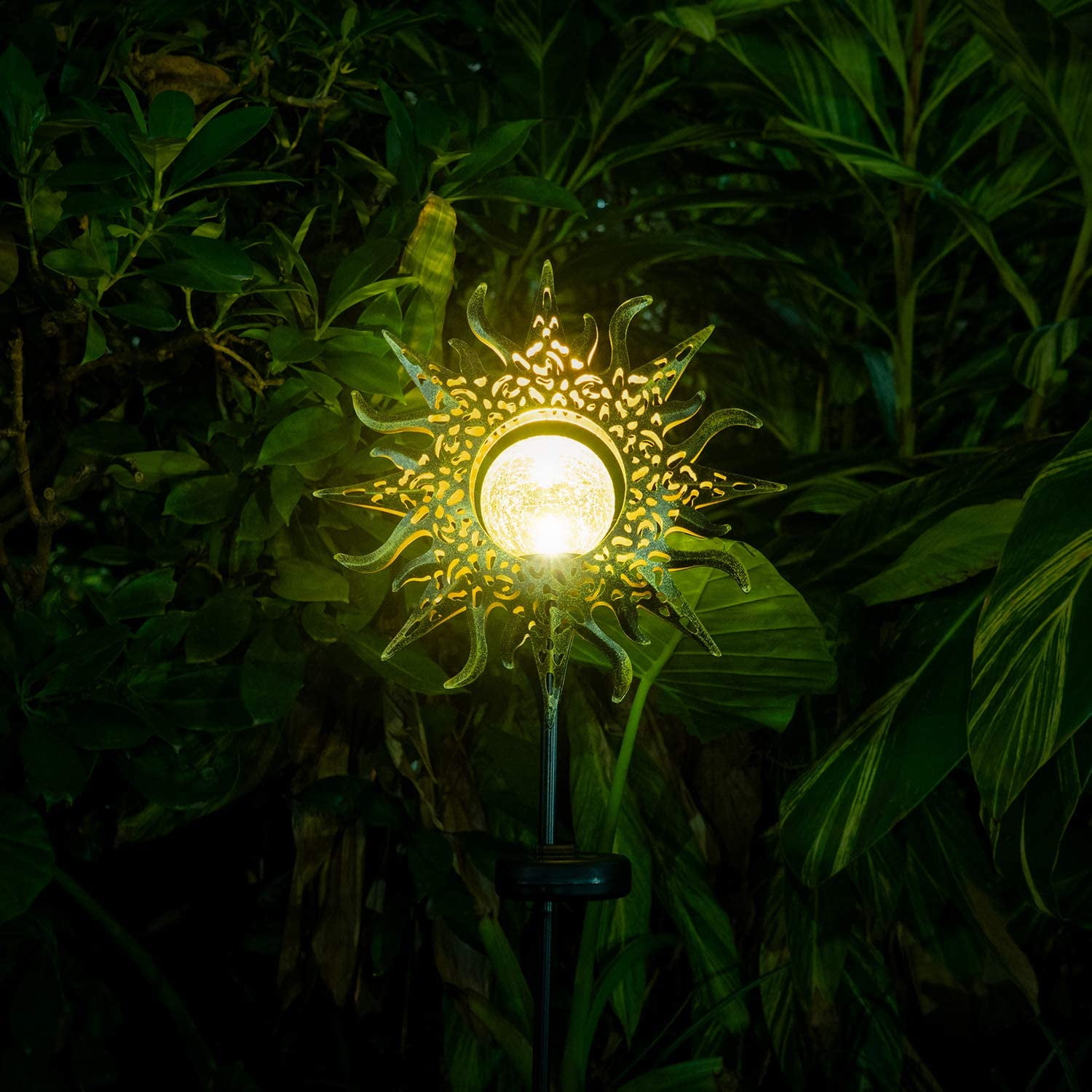 Solar Lights Garden Outdoor Decorative,LED Sun Decor Waterproof Metal