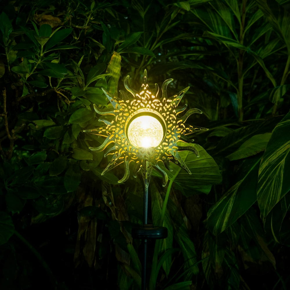 Solar Lights Garden Outdoor Decorative,LED Sun Decor Waterproof Metal