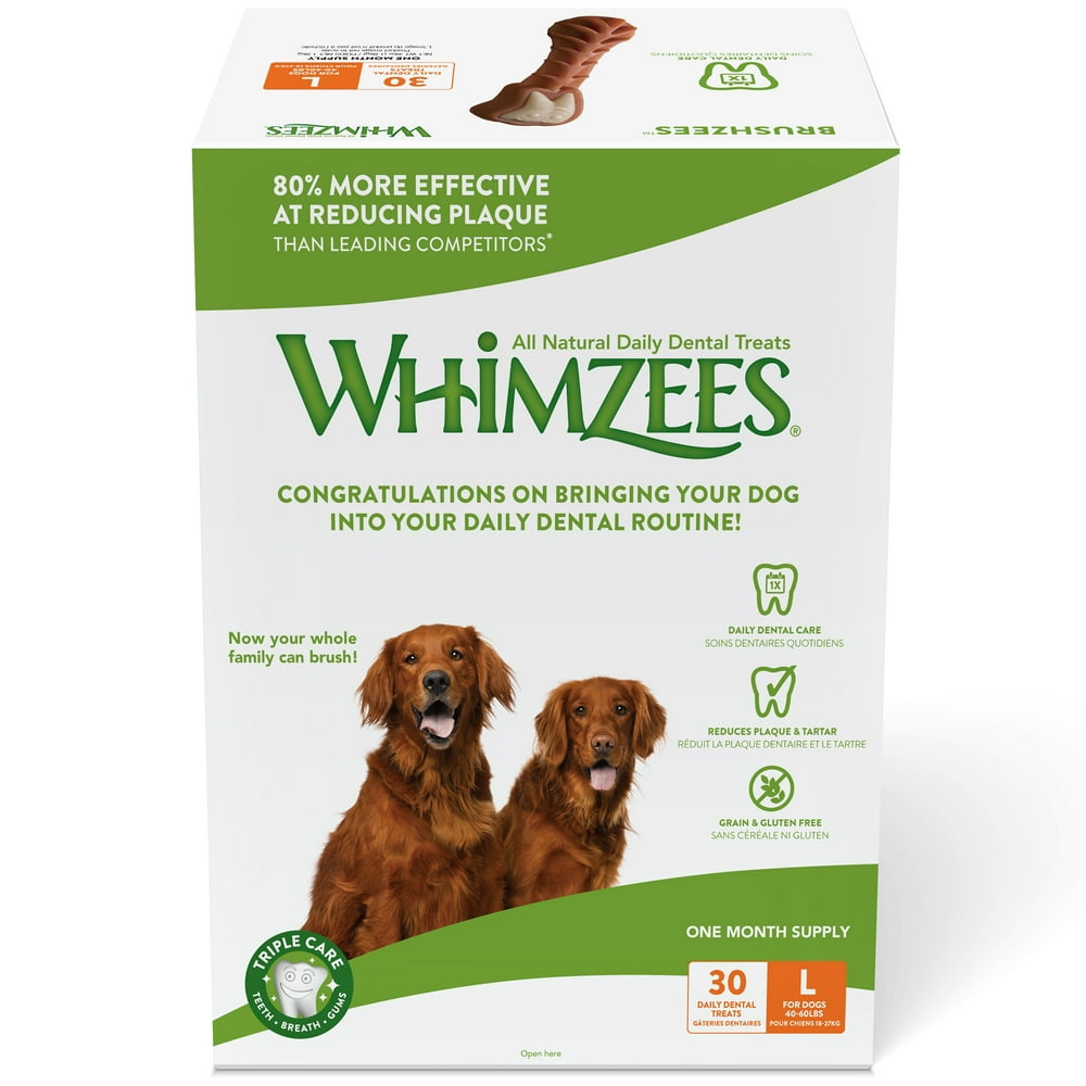 WHIMZEES Natural Daily Dental Long Lasting Dog Treats One Month Supply