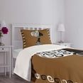thumbnail image 3 of Ambesonne African Quilted Bedspread Set 2 Pcs, Woman in Culture Clothes, Twin Size, Brown White Black, 3 of 5