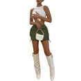 thumbnail image 2 of Liacowi Women Mini Skirt Vintage Drawstring Ruched Cargo Skirt Grunge Solid Color Short Skirt for Party, 2 of 9