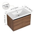 thumbnail image 3 of 30 Inch Bathroom Vanity with Sink, Floating Wall Mounted Vanity Combo, Oak Brown Bathroom Cabinet with Resin Countertop Sink, 2 Doors Single Sink Vanity Set, 3 of 9