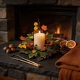 thumbnail image 7 of Fall Candle Rings Fall Decorations for Home Halloween Decorations Artificial Maple Leaf Rose Candle Wreath for Table Centerpiece by MPOISVA, 7 of 7