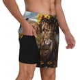 thumbnail image 2 of Daiia Cute Cow Sunflower Crown A Mens Swim Trunks Swim Shorts Quick Dry Swim Shorts with Mesh Lining Pockets-X-Large, 2 of 9