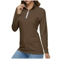 thumbnail image 2 of Chbgutlmr Workout Tops for Women Quarter Zip Lapel Neck Long Sleeve Breathable Athletic Tops for Golf Baseball, 2 of 5