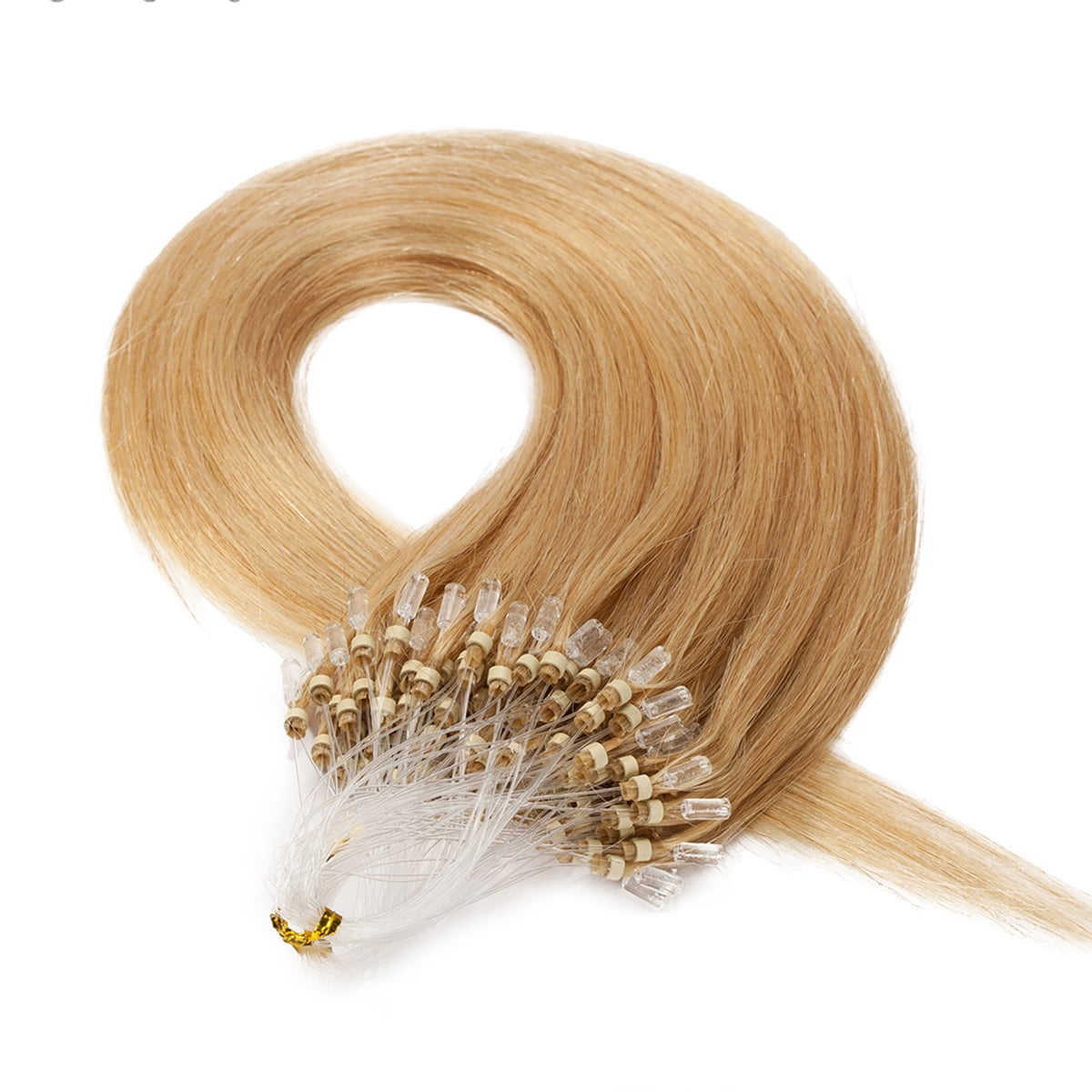 SEGO Micro Loop Thick Real Remy Human Hair Extensions Invisible Band Micro Ring Beads Hair 200 Strands Black Hair Extensions