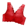 thumbnail image 2 of LOVZFMLL Soutiens-Gorge pour Femmes Style Dentelle Fine Ventilé Grande Taille Sans Armature Rouge 36/80C, 2 of 6