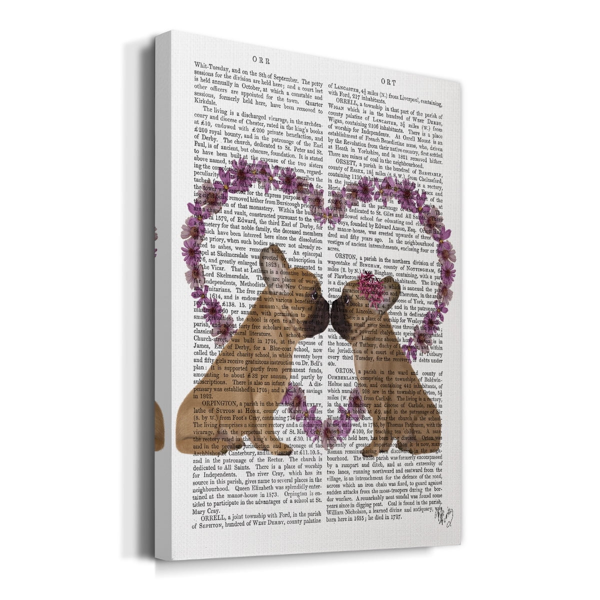 French Kiss and Flower Heart Premium Gallery Wrapped Canvas - Ready to Hang