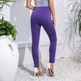 thumbnail image 4 of Tbopshirt Dress Capris for Women Plus Size Women's Waist Metal Chain Trim Slimming Personality Casual Pants Loose Causal Pants, 4 of 5