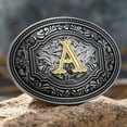 thumbnail image 6 of Vintage Fashion Western Belt Buckle Initial Letters From ABC to XYZ Cowboy Rodeo Belt Buckle for Men and Women, Best Gift, 6 of 7