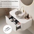 thumbnail image 5 of 30" Floating Bathroom Vanity with Sink, Wall-Mounted Bathroom Cabinet with Ultra-Thin Ceramic Basin and Marble Top, Extra Large Storage Drawer, Soft-Close Design, Pre-Assembled, White, 5 of 6