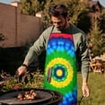 thumbnail image 4 of Colorful Tie Dye Circle Pattern Apron-Garden Aprons for Women with Pockets-Cotton Linen Waterproof Kitchen Cooking Gardening Aprons Adjustable for Kitchen,Cooking,BBQ and Salon 33x27 Inch, 4 of 7