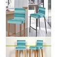 thumbnail image 5 of Teal Turquoise Aqua Ombre Bar Stool Covers Set of 2, Contemporary Abstract Lines Stretch Washable Bar Chair Covers with Backs, Removable Pub Counter Height Chair Cover for Kitchen Dining Room Cafe, 5 of 7