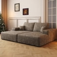 thumbnail image 4 of 75" Oversized Double Chaise Lounge Sofa Bed, Camel Corduroy Boneless Cloud Loveseat with 4 Pillows, Deep Seat Sleeper Couch, No Assembly Required for Living Room, Bedroom, 4 of 9