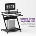 thumbnail image 5 of Soges Z-Type Laptop Desk Mobile Standing Laptop Cart Small Workstation with Keyboard Tray Work Stand for Small Space, Black, 5 of 9