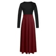 thumbnail image 5 of Kaemgyyd Women's Long Sleeve Maxi Dress Fall Crewneck High Waist Dress Casual Slim Ruffle Hem A Line Flowy Dresses, 5 of 5