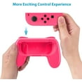 thumbnail image 2 of Compatible avec Nintendo Switch Joy-Con Poignée de Manette de Jeu - [2 Pcs] Poignées de Manette de Jeu Confortables pour Switch Joy-Con, Rose et Vert, 2 of 7