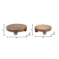 thumbnail image 5 of House Decor Trays for Bed or Coffee Table - Round Wooden Riser Trays with Ball Feet for Home Accent or Centerpiece Decorations - Modern Accent for Trinket, Jewelry, or Vanity - Set of 2, 3", Brown, 5 of 14
