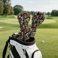 thumbnail image 3 of Yuyamidu Hippie Skull Golf Club Head Cover with Soft Lining Colorful Floral Golf Club Cover Waterproof PU Leather Hybrid Fairway Driver Headcover Golf Gift for Golfers, 3 of 7