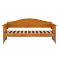 thumbnail image 4 of Pemberly Row Mid-Century Solid Wood Twin Daybed with Back Board in Light Toffee, 4 of 11