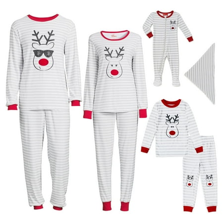 Deer Holiday Matching Family Christmas Pajamas Women's Sleepwear Set, 2-Piece, Sizes S-3X
