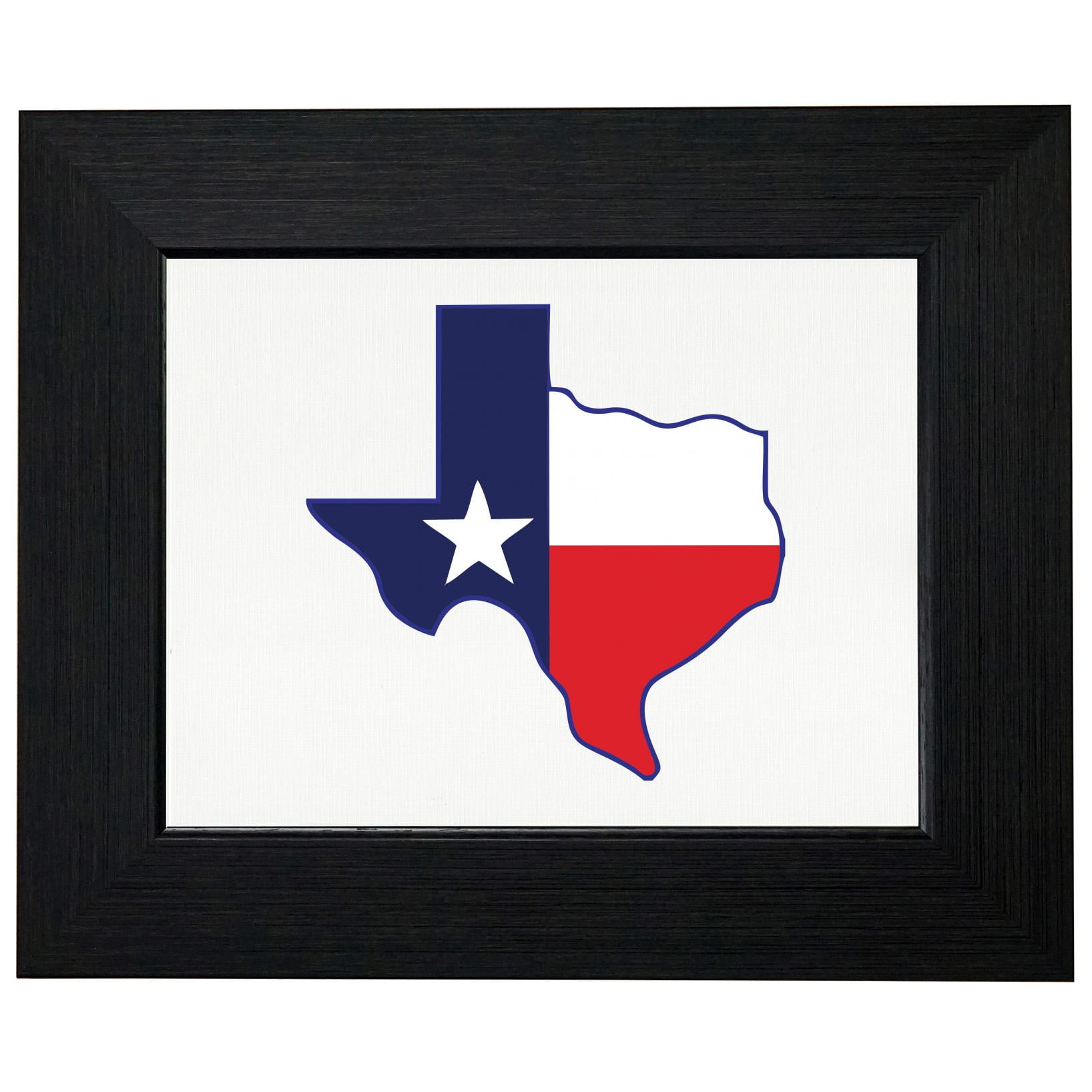 Texas State Map with Flag Overlay Graphic Home Pride Framed Print