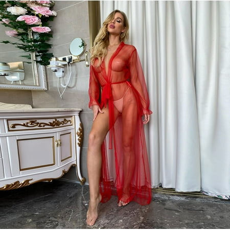 GuessLookry 2023 Sexy Ladies Lace Women Sexy Lingerie Christmas V-Neck Sleepwear Underwear Robe Bathrobe Pajamas New Year Gift