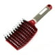 thumbnail image 1 of Cepillo para desenredar de nailon con cerdas de jabalí naturales, cepillo de peluquería de gran tamaño curvado con ventilación, peine para el cabello y el cuero cabelludo (rojo), 1 of 5