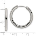 thumbnail image 4 of Chisel Stainless Steel Polished 3mm Hinged Hoop Earrings - 25mm, 4 of 6