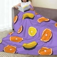 thumbnail image 6 of Pofeuu Yellow Lemon And Orange Print Ultra-Soft Micro Fleece Blanket,for Bed Or Sofa,All Season Throw Blankets Flannel Blanket-80"x60", 6 of 7
