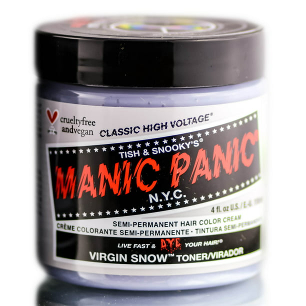Color : Virgin Snow White Toner/Mixer , Tish & Snooky's Manic Panic  Semi-Permanent Hair Color Cream , Hair Scalp Head - Pack of 1 w/ SLEEKSHOP  Teasing Comb 