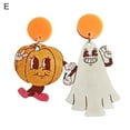 thumbnail image 2 of Visland 1 Pair Lovely Earrings Eye-catching Geometric Vintage Cartoon Design Comfortable to Wear Pumpkin Shape Fun Earrings for Party, 2 of 4