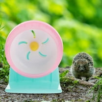 WHAMVOX 12cm Pet Running Exercise Wheel with Holder Pets Slience Running Wheel Hamster Sports Toys (Random Color)