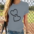 thumbnail image 2 of Dyegold Heart Tshirts Shirts For Women Cute Graphic Tees Funny Summer Casual Loose Round Neck Tees Tops Basic Tunic Tops, 2 of 7