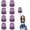 Purple silver, variant on 8 PCS Cheerleader Pom Poms,with Baton Handle for Rooters Cheering Squad Team Spirit Sports (Blue Gold)