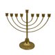 thumbnail image 5 of Candelabro de Hanukkah de hierro dorado, superficie de arena de nueve cabezas, 5 of 6