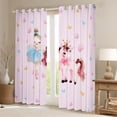 thumbnail image 2 of Erosebridal Pink Unicorn Animal Black Out Curtains,Kawaii Ballet Girls Colorful Cute Loves Curtains Pack of 2 (42x63 Each) For Kids, 2 of 7
