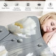 thumbnail image 3 of JRXY Abstract Floral Modern White Blooming Blossom Flannel Fleece Blanket White, 3 of 6