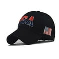 thumbnail image 2 of Penkiiy USA Hats for Men American Flag Baseball Cap Usa Flag Patriotic Tactical Hat Adjustable Embroidered Dad Hat for Men Women Teens Black, 2 of 9