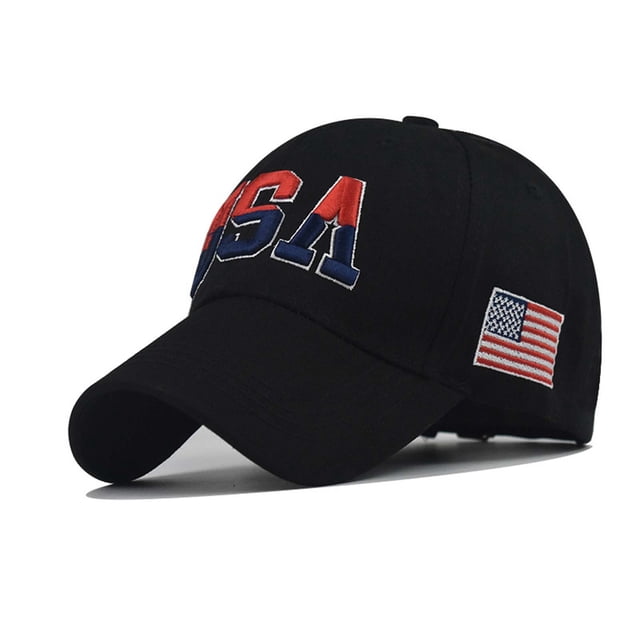 KIHOUT Baseball Cap American Flag Independence Day Washed Baseball Cap Outdoor Soft Top Cap