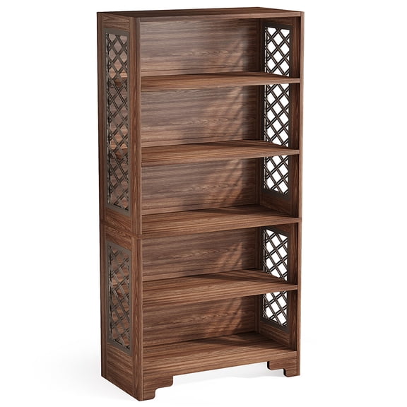Spaco 70.8" Freestanding Bookshelf, 6-Tier Bookcase Display Rack Storage Shelves, Bookshelf for Indoor, Brown