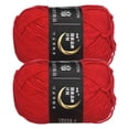 thumbnail image 1 of Unique Bargains Fil Acrylique Rouge Pâle, Lot de 2 Écheveaux de 50 g, 1 of 7