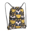 thumbnail image 2 of Wukai Mouse Cheese Waterproof Drawstring Backpack with Zipper Pocket,Large Foldable Gym Bag for Women and Men, Perfect for Sports, Yoga, and Travel, 2 of 8