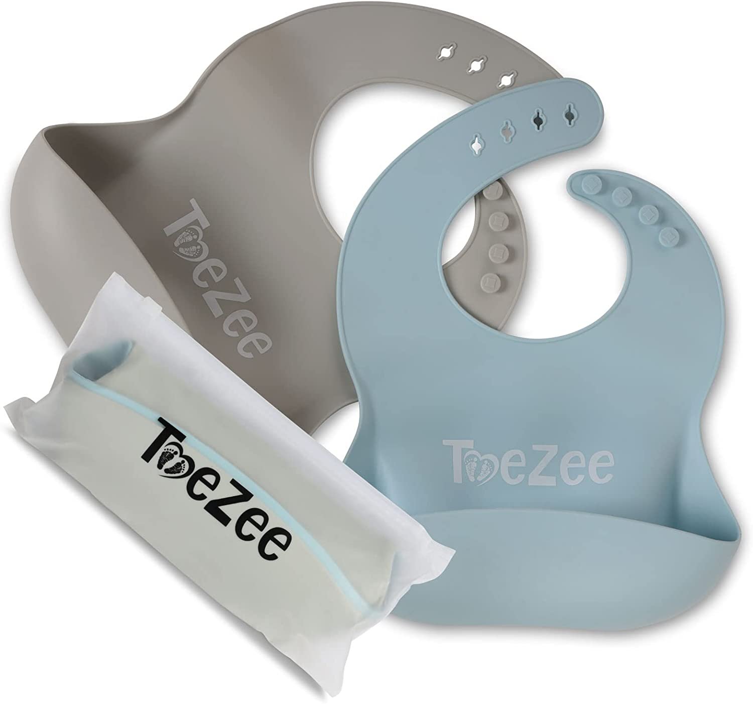 ToeZee Silicone Baby Bibs Food Grade, BPA Free Material Easy to Wipe