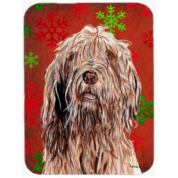 Otterhound Red Snowflakes Holiday Mouse Pad, Hot Pad Or Trivet, 7.75 x 9.25 In.