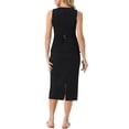 thumbnail image 3 of Conjunto de falda de 2 piezas de verano para mujeres, conjunto de trabajo de negocios, blazer sin mangas con botones y falda lápiz en negro, 3 of 6