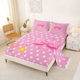 thumbnail image 2 of Erosebridal Kawaii Bow Flowers Full Size Sheets 4-Piece for Teens,Kids Girls Cartoon Polka Dots Bed Sheets,Luxury Bedroom Decor, 2 of 5